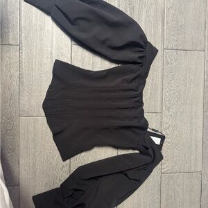 PrettyLittleThing Black Puff Sleeve Blouse